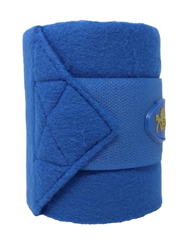 CHALLENGER 10ft Horse Grooming Leg Polo Wrap Set of 4 Soft Fleece 95R - color: Royal Blue