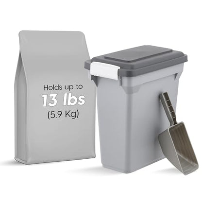 IRIS USA Dog Food Storage Container, Up to 13 lbs, Gray/Dark Gray - color: Dark Gray, size: 13 lbs
