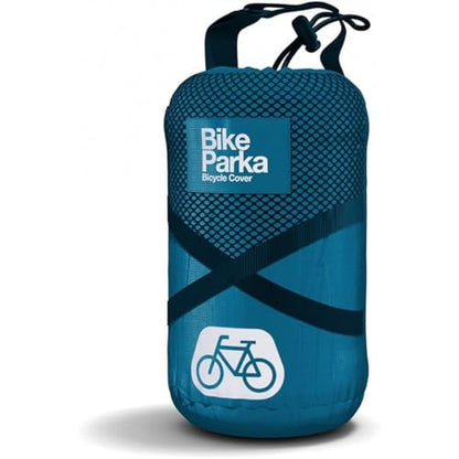 BikeParka Urban Bike Cover - Waterproof & Durable with Lock-Through Panels, RipStop fabric, Adjustable for Any Bike, Attachable Stuff Sac - Ideal for Bikes in Daily Use (Ciel Blue) - color: Ciel Blue