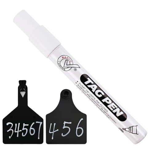 Ear Tag Marking Pen, White Ink, with Special Ink Penetrates Into Cattle Livestock Ear Tags, Long Lasting Not Fading - size: White Ink 1 count