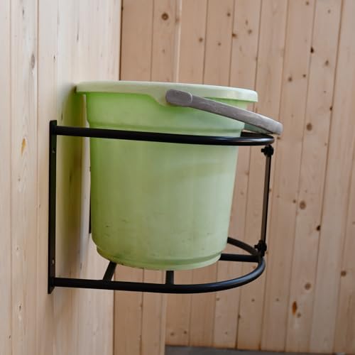 1Pcs Bucket Holder,Heavy Duty Wall Mounted Livestock Water Bucket Detachable Steel Bucket Hanger, Securely Hangs 5 Gallon Horse Water and Feed Buckets - style: Bucket Holder-1PCS