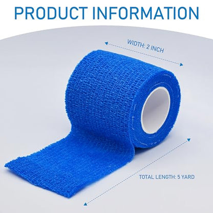 15 Pack Self Adhesive Bandage Wrap 2 Inch x 5 Yards (Mix) - color: Mix-15, size: 2 Inch