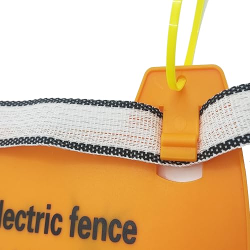 High Voltage Warning Sign, 5-Pack - Double-Sided Electric Fence Signs with Zip Ties, 8.8x5.7" Yellow Plastic Danger Signs for Farm, Ranch, Agricultural & Residential Property Safety