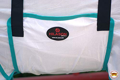 HILASON Horse Fly Sheet Breathable Mesh UV Protection Mosquito Bug Summer - color: White With Turquoise Piping, size: 75 In