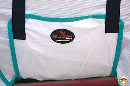 HILASON Horse Fly Sheet UV Protect Mesh 75 in White Turquoise - color: White With Turquoise Piping, size: 75 In