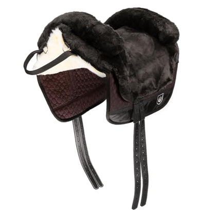 Werner Christ Horse Bareback Pad IBERICA Plus treeless Saddle in Spanish Style, Made of Real Sheepskin - color: Beige (Brown/Nature), size: Full