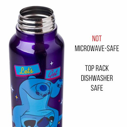 Silver Buffalo Disney Lilo and Stitch, Stainless Steel Water Bottle, 27oz | Get Weird, Includes Strap, 0.8 Liters - color: Lilo and Stitch Get Weird, size: 27 Ounces