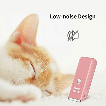 Dog Cat Home Hair Waterproof Clipper Portable Pet Shaver - color: Pink