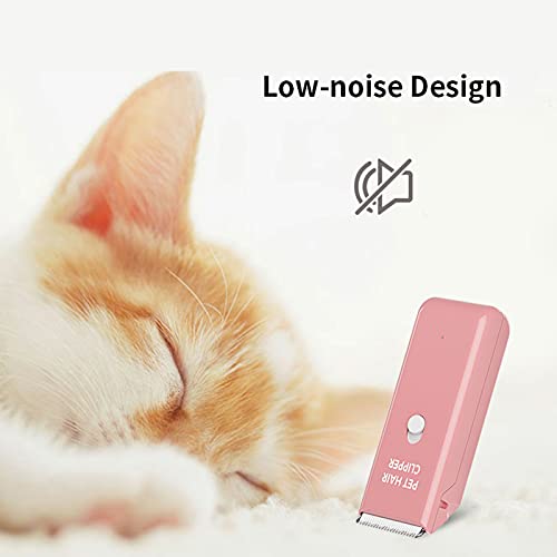 Dog Cat Home Hair Waterproof Clipper Portable Pet Shaver - color: Pink