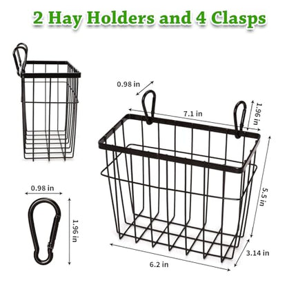 Rabbit hay Feeder Sangle Sopffy 2PCS, Guinea Pig hay Feeder with Metal Frame for Guinea Pig Chinchilla Bunny, Chinchilla cage Accessories (Black-1) - color: black-1