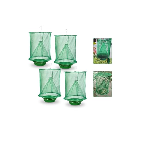 Reusable Ranch Fly Traps Outdoor Hanging Fly Cage-4 Pack - size: 4 pack