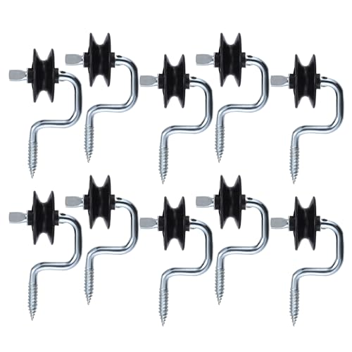 Electric Fence Wood Post Screw-in Corner Insulators Bracket, Black，10pcs - style: B010-10pcs