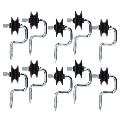 Electric Fence Wood Post Screw-in Corner Insulators Bracket, Black，10pcs - style: B010-10pcs