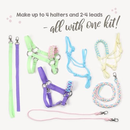 kullaloo DIY Hobby Horse Halter Kit & Tack Accessories ✦ Make Stick Horse Head Collars, Rope Halters & Reins ✦ Includes Digital Instructions (PDF) ✦ Pastel - color: Halter pastel