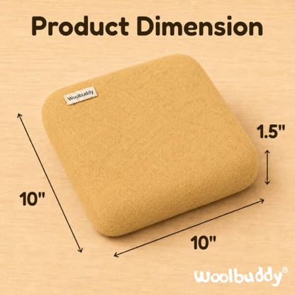 Woolbuddy Needle Felting Mat 10 x 10 x 1.5 Inch (Yellow) Pure Wool Felt Pad - color: Yellow