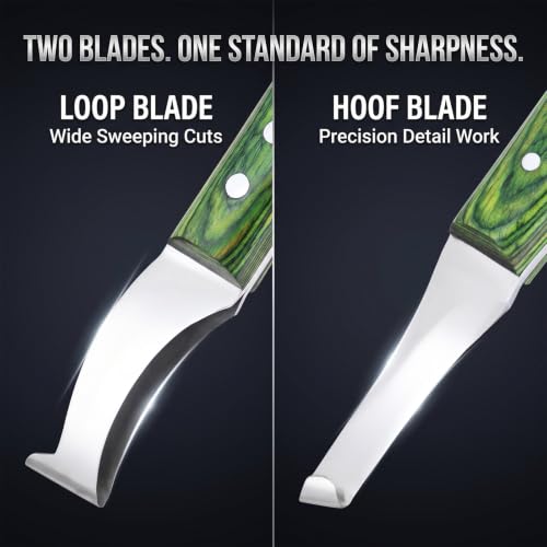 Premium Loop & Hoof Knife Set with Brass End, 9 Inch - color: Multi