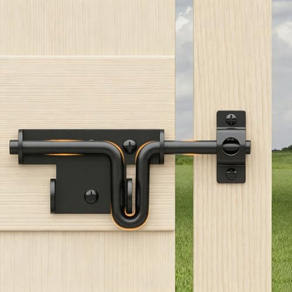 6.4 Inch Heavy Duty Slide Bolt Latch, Bi-Directional Gate Latch with Protective Coating, Solid Hardware Thickened Bolt Latch for Left or Right Hand Swinging and Sliding Doors-1 Pack