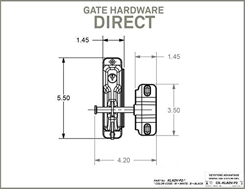 Keystone Black Nylon Polymer Key-Lockable Latch | 2 Sided | Keyed Alike | KLADV-P2-BK-KA