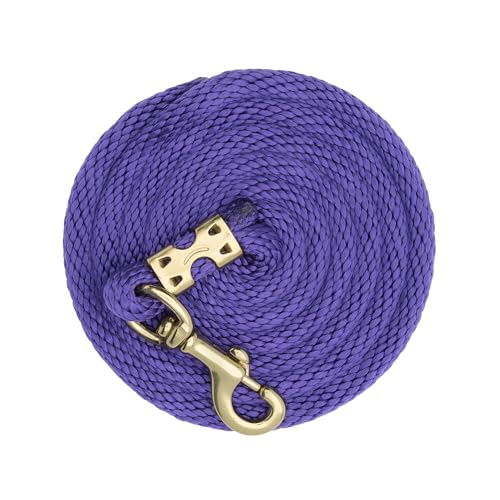 Weaver Equine Performance Lead Rope, Purple, 8' Horse Value Rope with Brass Plated 225 Snap, Soft Comfort Grip, Barn Horse Tack for Daily Use