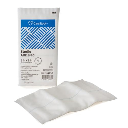 CareStock Abdominal Pads 5x9 in [60-Pack] Sterile ABD Pads, Extra Absorbent, Individually Wrapped, Wound Care First Aid - size: 20 Count (Pack of 3)