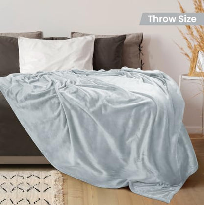 Utopia Bedding Soft Fleece Bed Blanket Throw Size Light Grey (50x60 Inch) - color: Light Grey, size: Throw (50x60 Inch)