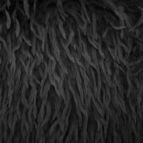 FabricLA Feather Mink Faux Fur Fabric by The Yard | Ultra Soft 600 GSM Plush Fabric | 62" Wide | Charcoal Mink Feather Fur | Ideal for Blankets, Pillows, Apparel, Costume & Upholstery - 1 Yard Pre Cut - color: Charcoal Mink Feather Fur, size: 1 Yard Pre C
