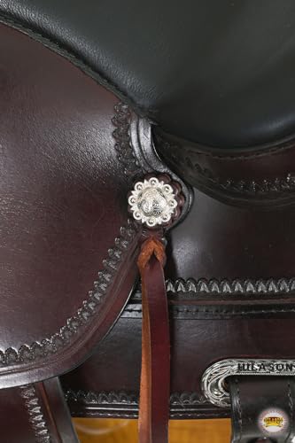 HILASON Hand-Tooled Leather Draft Horse Western Saddle for Trail Riding - size: 16 In