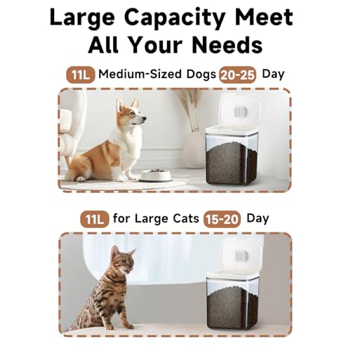LivLab Mker 15 lb Airtight Pet Food Storage Container, 11 L, White - color: (D983)-11L