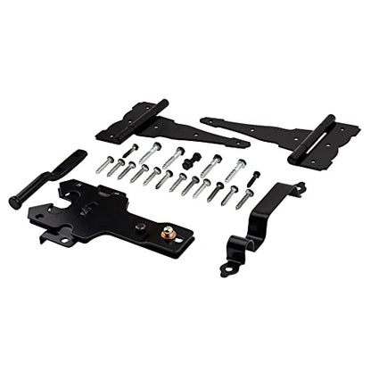 National Hardware Deluxe Latches Decorative T-Hinges Gate Kit, Steel, Black | Includes 2 Hinges, Latch, Strike and Pull for Wood, Vinyl and Metal Fence Gates; Mounting Screws Included - size: Pack of 1