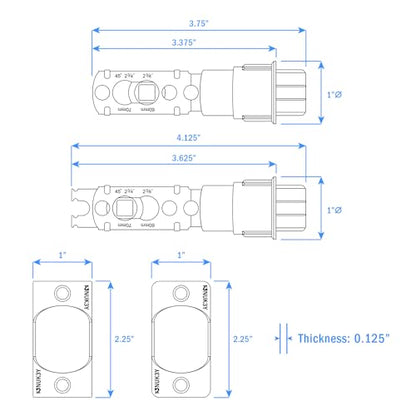 "Nuk3y 6 Way Adjustable Door Latch Bolt (Satin Nickel, Deadlatch)" - color: Satin Nickel, size: Deadlatch