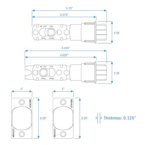 "Nuk3y 6 Way Adjustable Door Latch Bolt (Black, Deadlatch)" - color: Black, size: Deadlatch