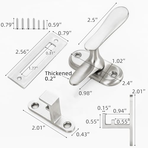 2 Pack 360 Degree Flip Bathroom Stall Latch for Inside Door | 3 Locking Methods Stainless Steel Barn Door Latch Heavy Duty Gate Hardware (Brushed Steel) - color: Brushed Stainless Steel