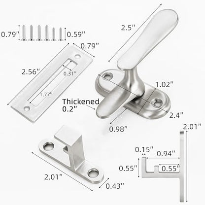 2 Pack 360 Degree Flip Bathroom Stall Latch for Inside Door | 3 Locking Methods Stainless Steel Barn Door Latch Heavy Duty Gate Hardware (Brushed Steel) - color: Brushed Stainless Steel