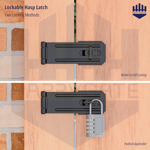 Swivel Staple Safety Hasp Latch Lock with Twist Knob, Black 1pcs - color: Black