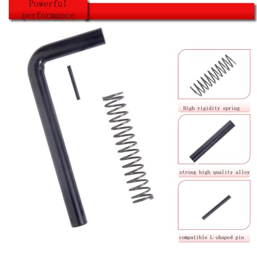 2PCS Spring Loaded Latch pin,Spring gate Latch with Screws [ 2mm (0.08in) Thick, pin Diameter 10mm(0.4in), Length 12.7mm(5in) ],Barrel Bolt latches,Door pin Lock ,Trailer ramp latches - size: 2*Alloy-M10*5in-black