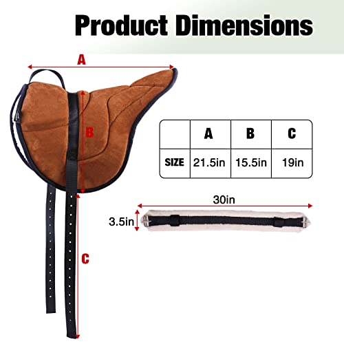 Harrison Howard Equestrian Saddle Pad Horse Riding Pad Bareback Pad with Girth - color: Brown