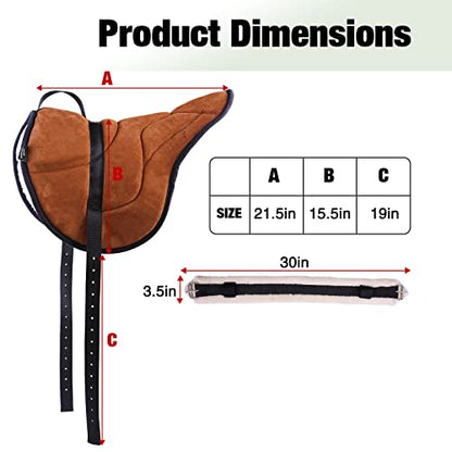 Harrison Howard Equestrian Saddle Pad Horse Riding Pad Bareback Pad with Girth - color: Brown