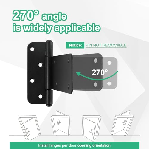 6-inch Gate Hinges,280Lbs Capacity,Matte Black,2 Pack Heavy Duty Door Hinge - size: 6“-2 pcs-Matte Black