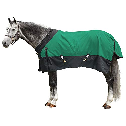 Classic II Surcingle Horse Turnout Blanket | Contour Collar | Horse Blankets for Winter Waterproof | 1200D Ripstop Durability | Winter Horse Blanket - color: Green, size: Horse Size 68, style: Sheet (no insulation)