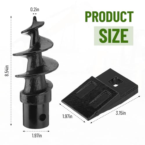 Bolt-On Spiral Point Auger, with 2 Pack 3 Point Auger Cutting Edge