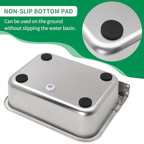 Automatic Dog Water Bowl Dispenser 8.3L Large Stainless Steel Wall Mounted | Large Capacity,No Mass,Rustproof,With Drain Hole,Keep Water Clean, With Float Valve ,Hose, Adapter, for Chickens,Horse,