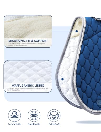 Harrison Howard All Purpose Saddle Pad, English Saddle Pad, Wither Contour - color: Peacock Blue