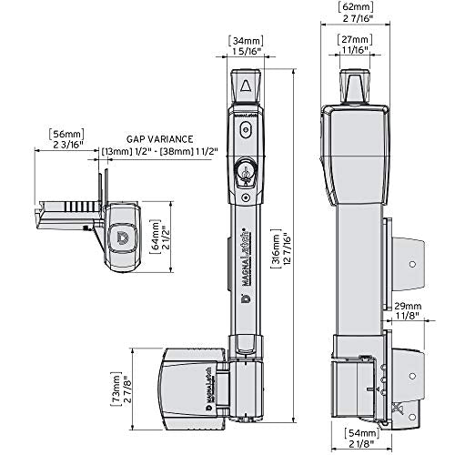 D&D ML3VPKA MagnaLatch Vertical Pull 12-inch Pet Safety Gate Latch, Black