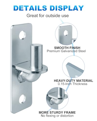 2 Pack Wall Mount Gate Hinges with 5/8" Pin Included Screws - size: 2 Pack