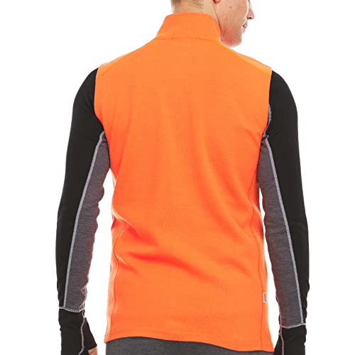 100% Merino Wool Mens Vest - Expedition Heavyweight Vest - Moisture Wicking - color: Blaze Orange, size: Large