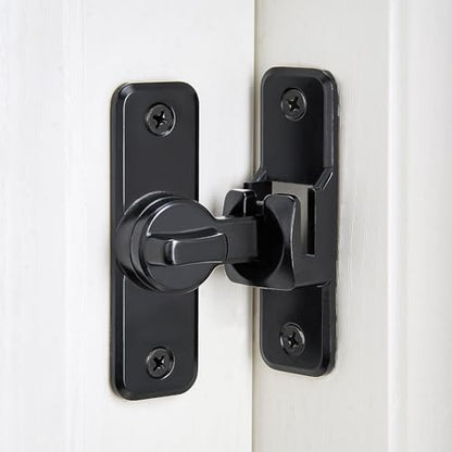 Black 90/180 Degree Flip Latch,Zinc Alloy Barn Door Latch - color: Black