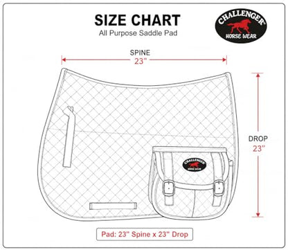 Horse Quilted English All-Purpose Trail Saddle Pad Ombre w/ Pockets 72147