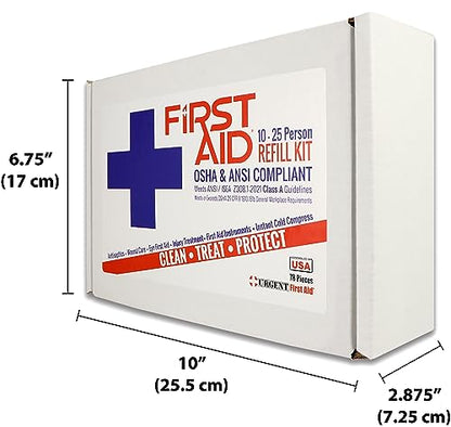OSHA & ANSI 2021 Class A Refill Kit, 25 Person, 78 Pieces, First Aid Refill