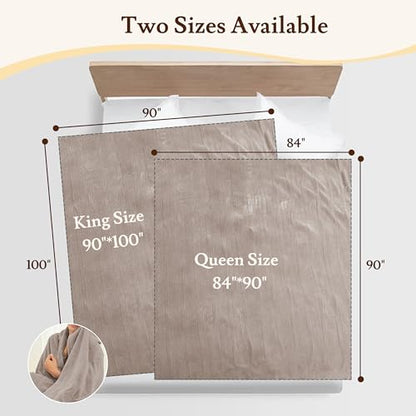 Electric Heated Blanket 90"×100" King Size, Smooth & Fuzzy Cozy for Bed, Couch, Office, 4 Heating Levels & 10H Auto-Off, Dual Controller, Overheat Protection, Parents's Gifts - Light Brown - color: 07-brown, size: King Size (90"x100")