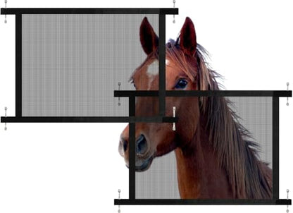Horse Trailer Window Screen with Hook and Loop, 2 Pack Horse Trailer Accessories to Protect the Horse's Eyes and Ears from Bugs and Debris and Enhances Air Circulation (1) (2 Packs) - style: 2 Packs